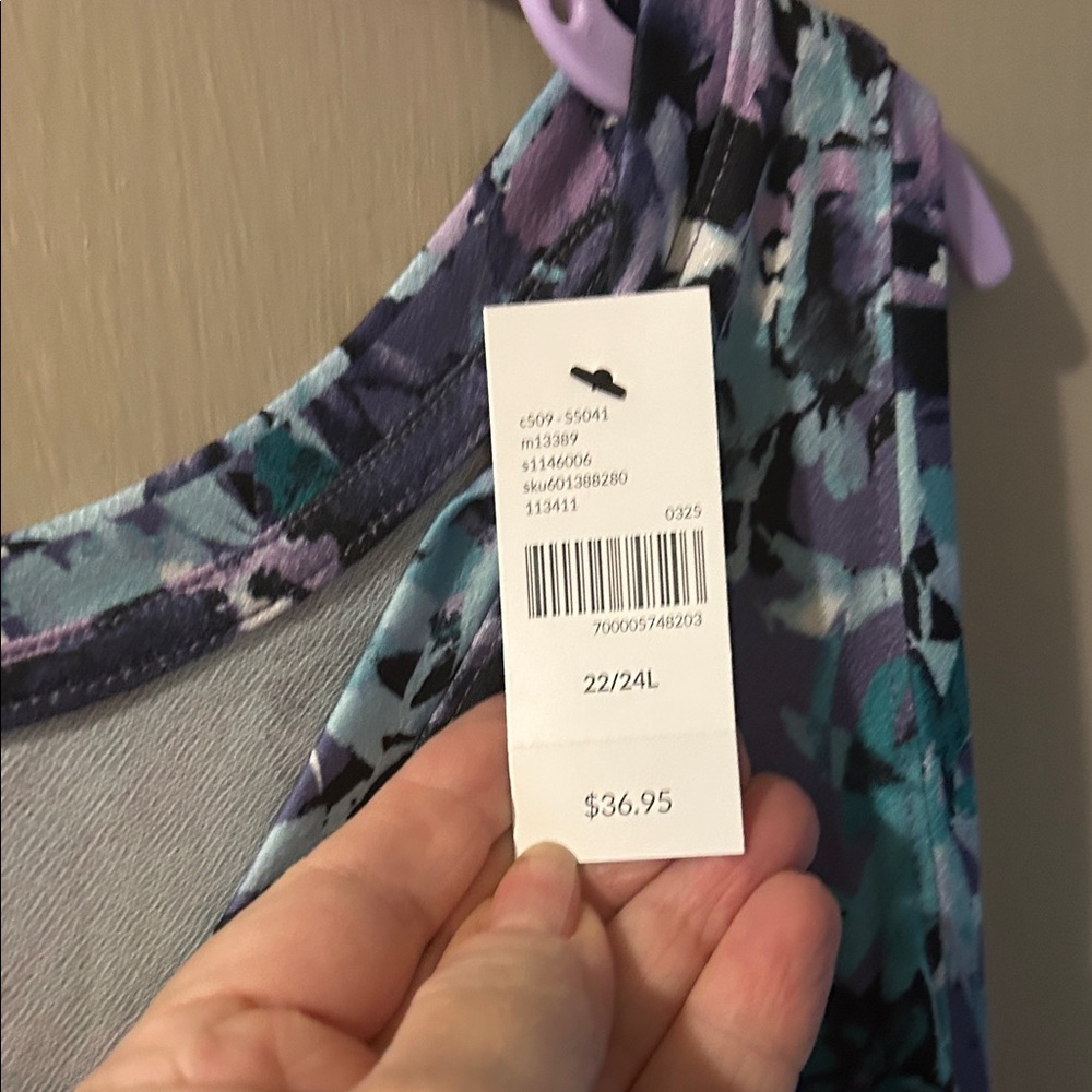 Lane Bryant Purple Floral Tank Top - Picture 6 of 6